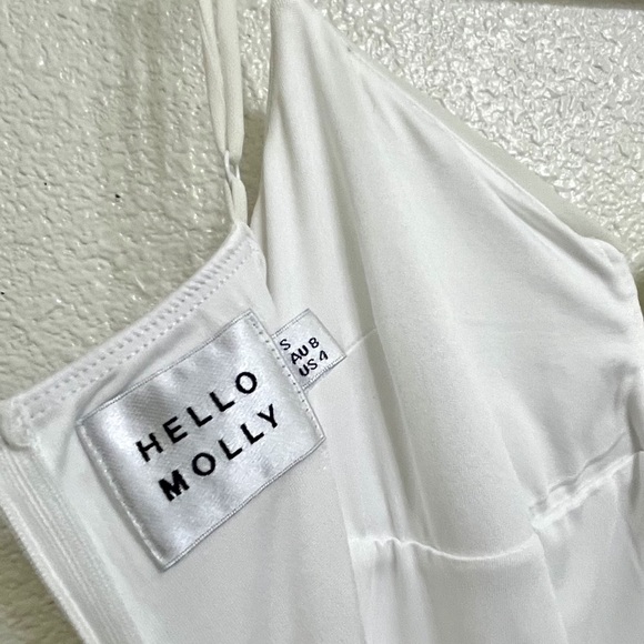 Hello Molly Time Winner Midi Dress Small Elegant White Cocktail - Picture 4 of 10